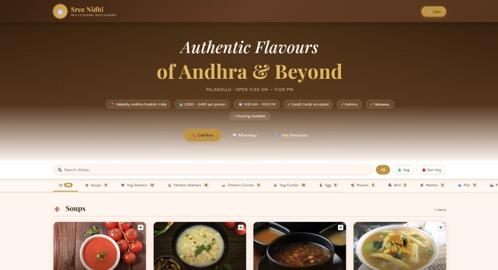 Sree Nidhi Restaurant menu